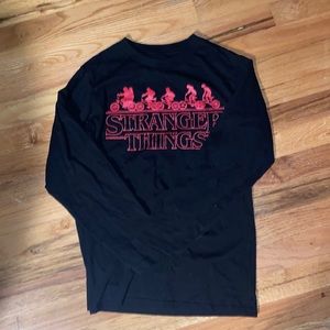 Kids stranger things show long sleeve tee.